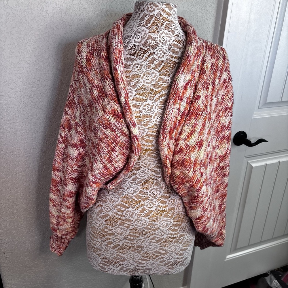 J. Jill Sunset Batwing Shrug Style Cardigan Sweater sz L/XL